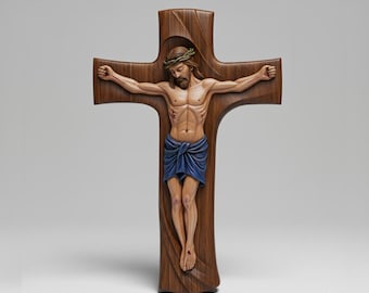 Jesus Crucifix 3D Relief STL | Christian Cross CNC File