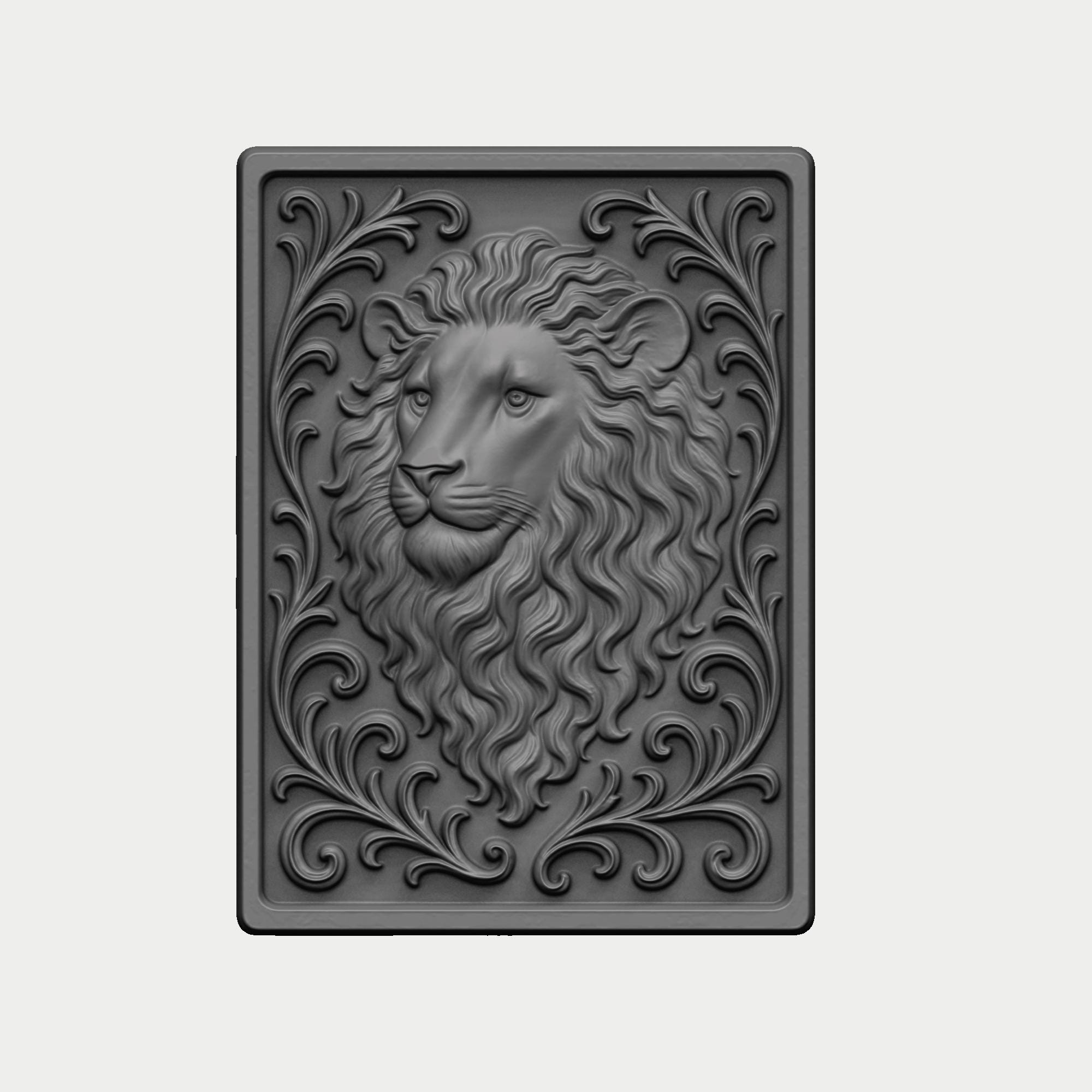 Majestic Lion Head 3D Relief STL File | CNC Router Royal Wall Art ...