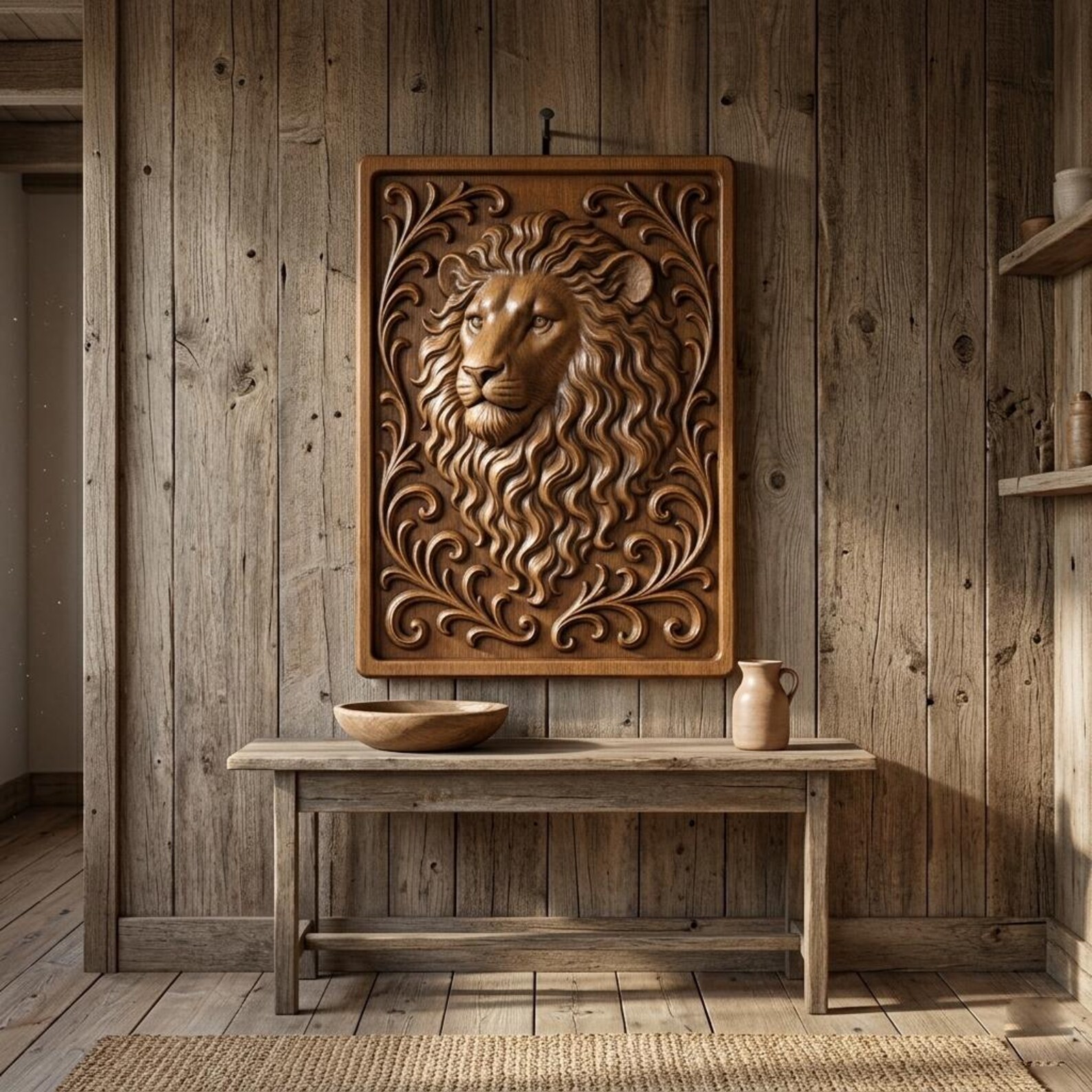 Majestic Lion Head 3D Relief STL File | CNC Router Royal Wall Art ...
