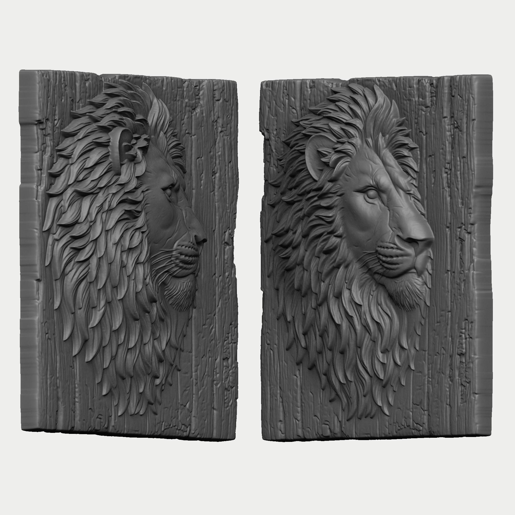Majestic Lion Head 3D Relief STL File | Wildlife Wood Carving Wall Art ...