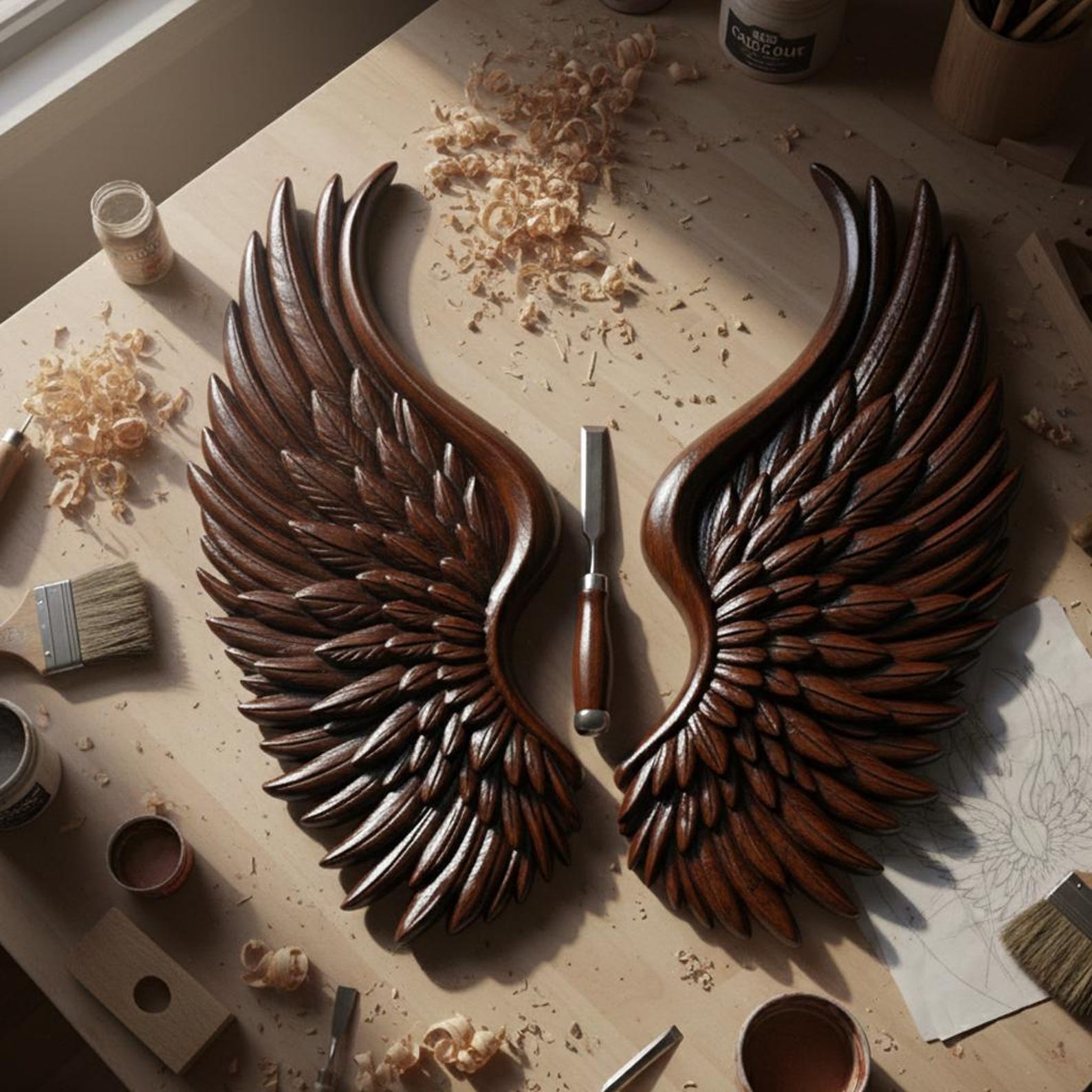 Angel Wings STL | CNC Router Wood Carving, 3D Printable (digital ...