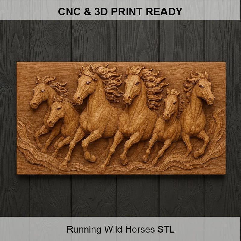 Horse Cnc Relief Stl - Etsy Canada