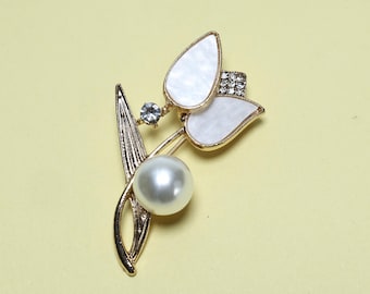 Broche de mariposa, broche retro, accesorio de moda, bordes plateados OT010