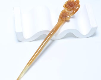 Handmade Jade Hairpin，Festive Floral Hair Jewelry  OT01
