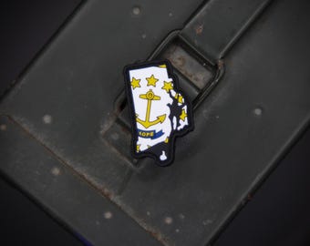 Rhode Island State Flag PVC Morale Patch - Ranger Eye, Velcro Back