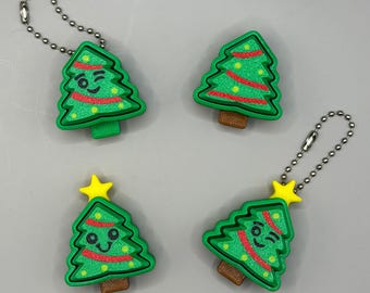 Clicky Christmas Tree Keychain – 3D Printed Fidget Toy with Keyboard Switches