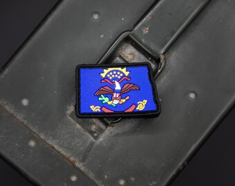 North Dakota State Flag PVC Morale Patch – Ranger Eye, Velcro Back