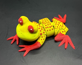 Flexi Frog Fidget Toy | 3D Printed Articulated Frog | Cute Desk Fidget, Sensory Toy, Frog Lover Gift
