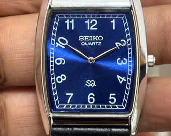 Reloj Seiko Slim Tank vintage: reloj de pulsera clásico de cuarzo con batería para hombre y mujer.