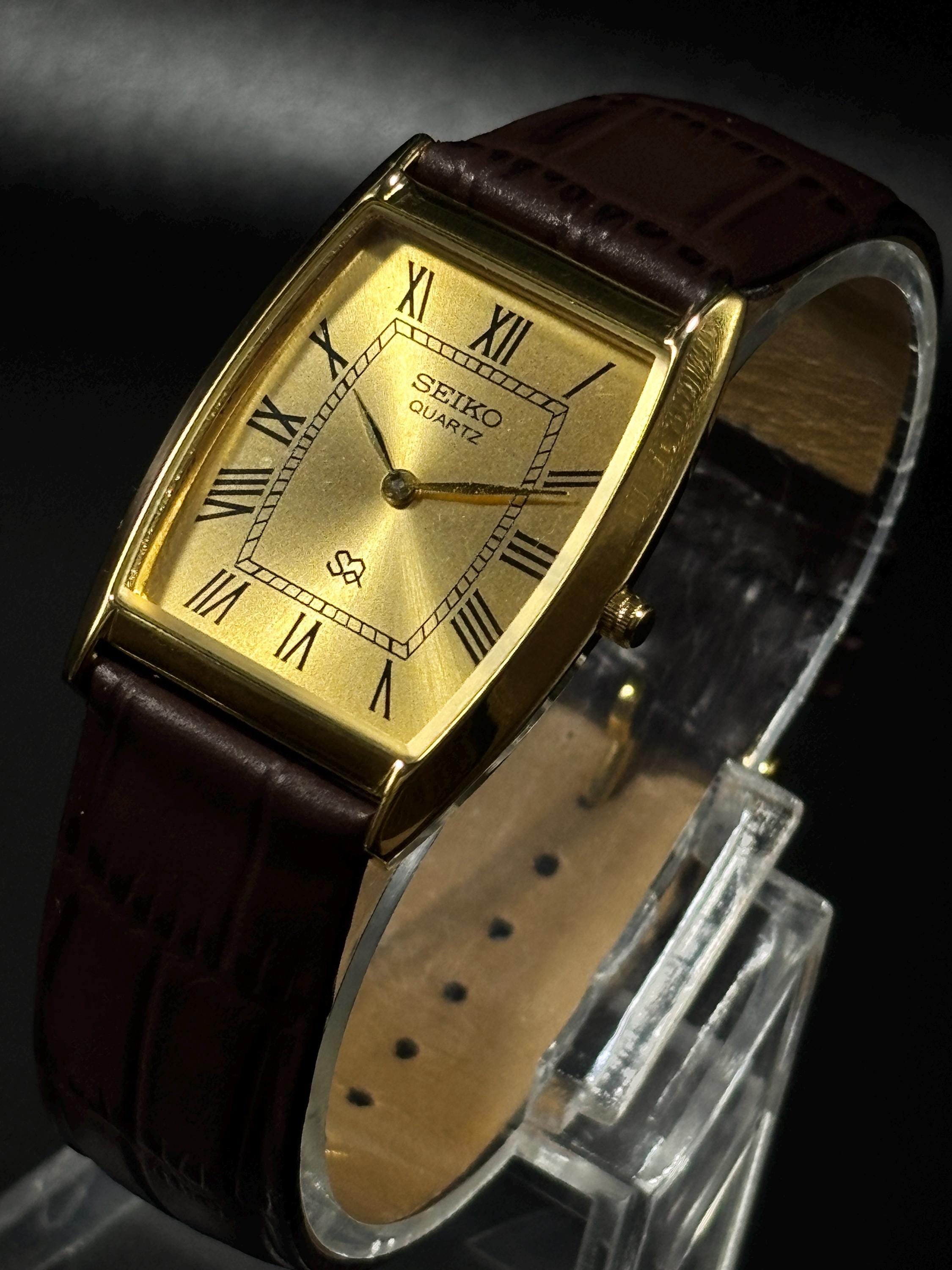 ヴィンテージ セイコー スリム クォーツ腕時計：ゴールドローマン