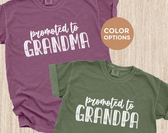 Camiseta "Ascenso a Abuela o Abuelo" Comfort Colors®, camiseta para anunciar el embarazo, regalo para futuros abuelos, camiseta para anunciar el nacimiento de un bebé