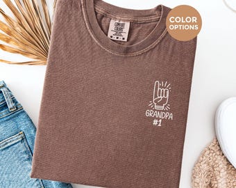 Chemise minimaliste grand-père numéro un, t-shirt grand-père #1 poitrine, cadeau couleurs confort pour grand-père, cadeau grand-père pour la fête des pères, Git pour grand-père