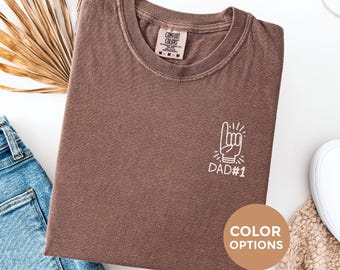 Camiseta minimalista para papá número uno, camiseta para papá #1, camiseta divertida para papá, regalo de Comfort Colors para papá, regalo del Día del Padre, camiseta minimalista, regalo para papá primerizo