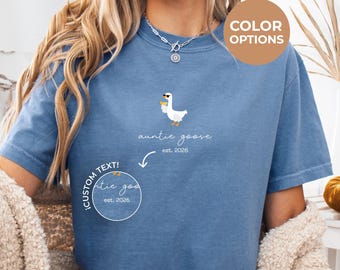 Camiseta de tía ganso Comfort Colors®, camiseta divertida de tía ganso, regalo divertido para tía amante de los gansos, anuncio de embarazo, idea de regalo para baby shower