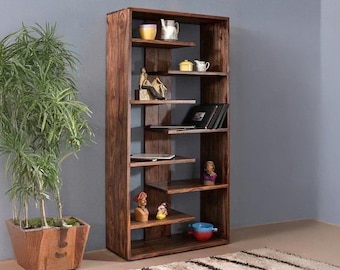 Massivholz Bücherregal Standregal Display Regale Kunst Aufbewahrungsschrank Bücherregal Dekoration