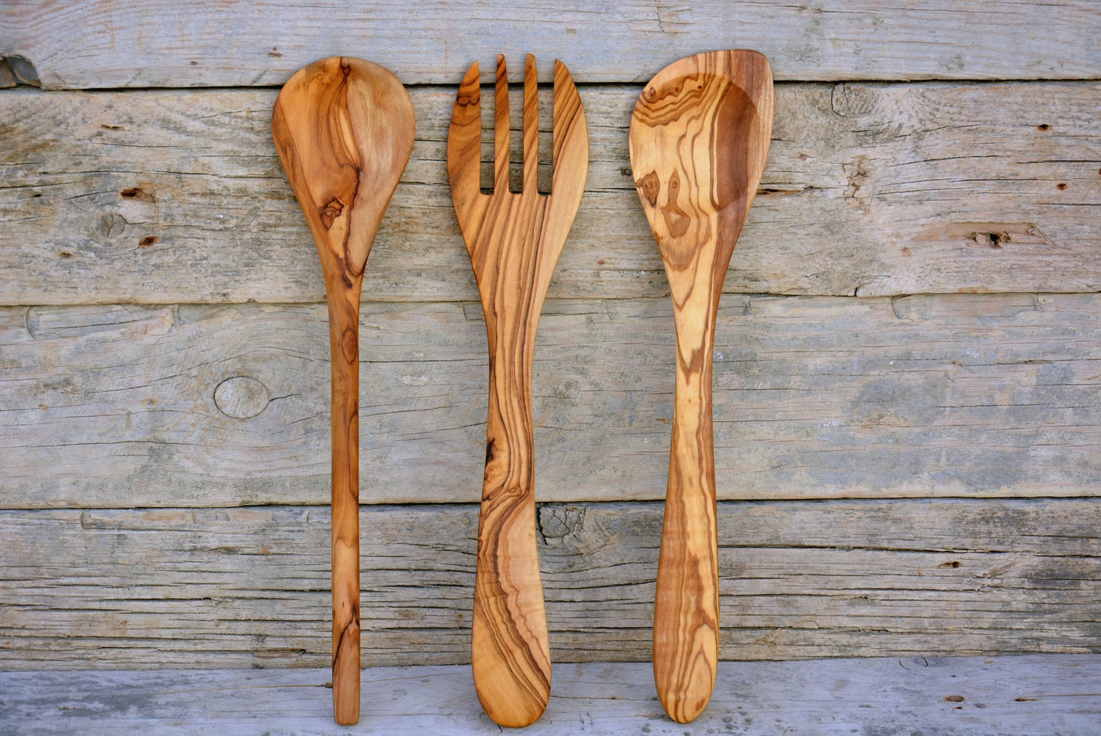 Kitchen Olive Wood Utensils Set 12 inch Cooking Serving Etsy