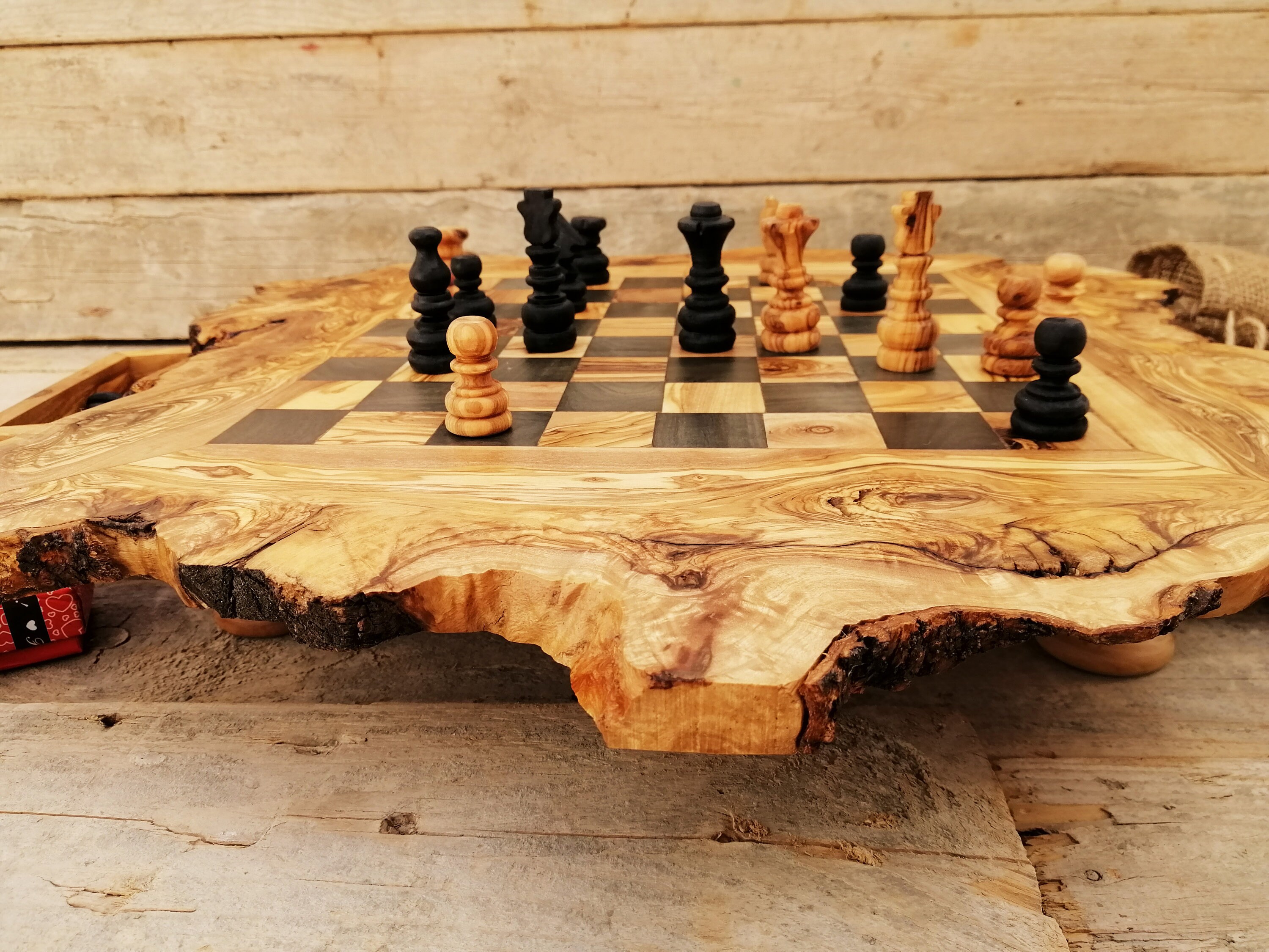 Custom Natural edge Olive Wood Chess Board by TunisiaBazaar on DeviantArt