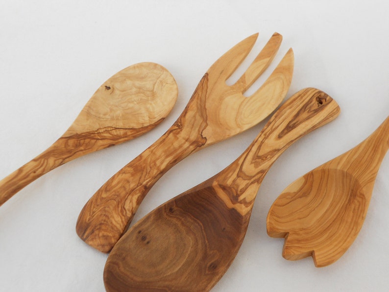 Olive Wood Kitchen Cooking Serving Utensils Wooden Utensil Etsy