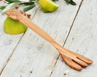 Wooden Fork, Exotic Rustic Fork, Cooking Serving Kitchen Spoon, Wedding Gift, Housewarming Gift