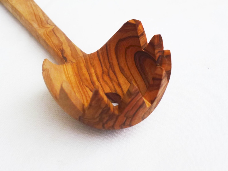 Olive Wood Spaghetti Spoon 12 Wooden Pasta Server Etsy