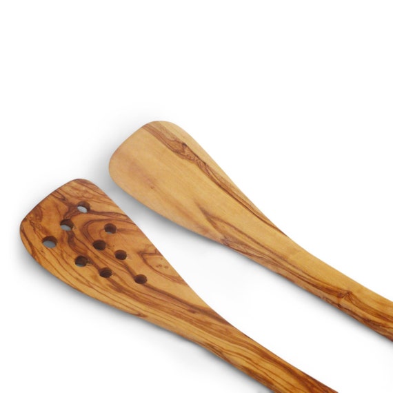Spatula set Wooden pierced spatula Wooden long spatulas Etsy