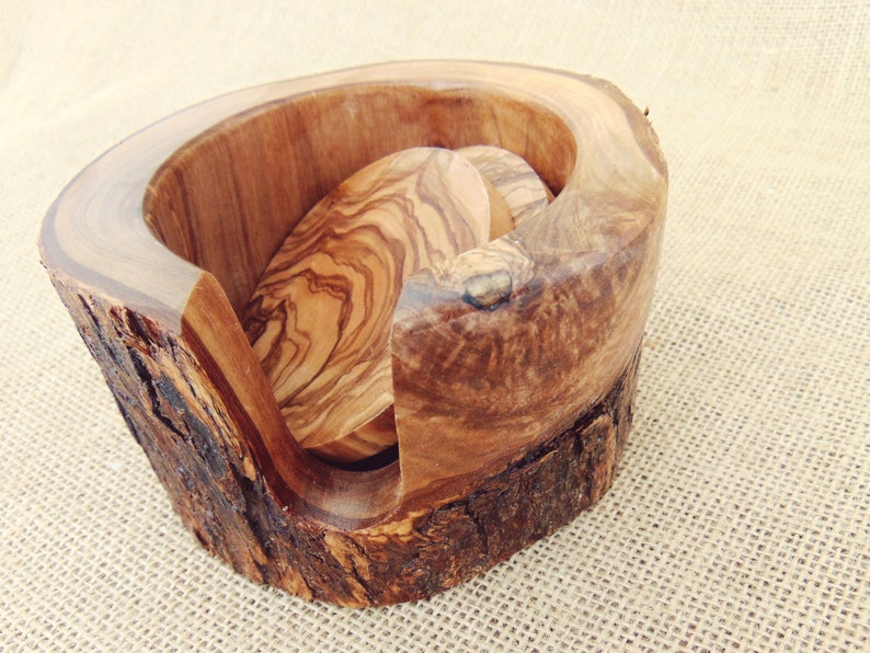 Rustic Wedding Decor gift Rustic Wooden Coaster set with Rustic Holder Natural Edges Branch Decorative Wooden Natural Coaster set