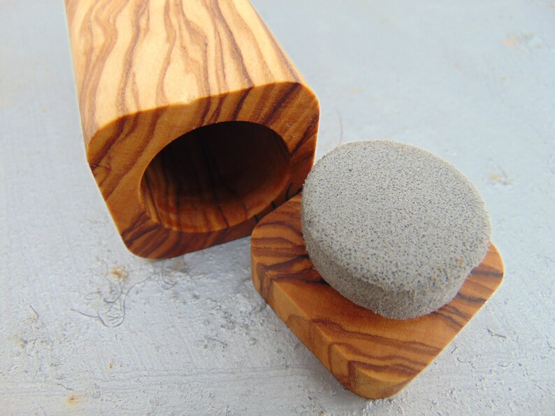 Olive Wood Salt & Pepper Cellar Mill Shakers / Rustic Wooden Etsy