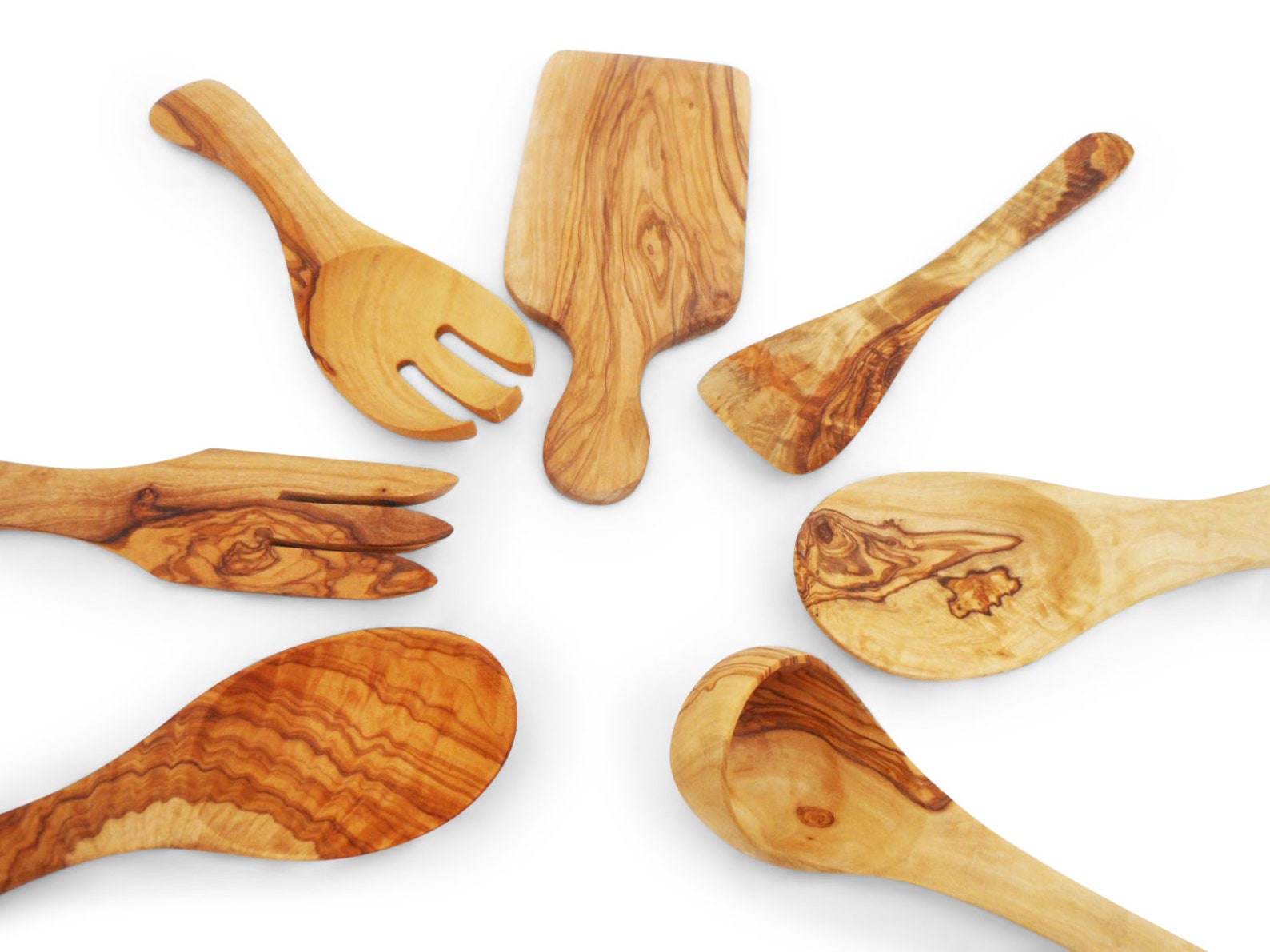 Olive Wood Utensil Set Kitchen Tools 1 Ladle 1 Spatula 2 Etsy
