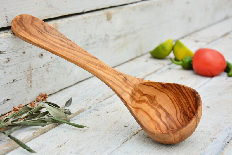 Ladle Eco Friendly Wooden Handcrafted Soup Serving Cooking image 1