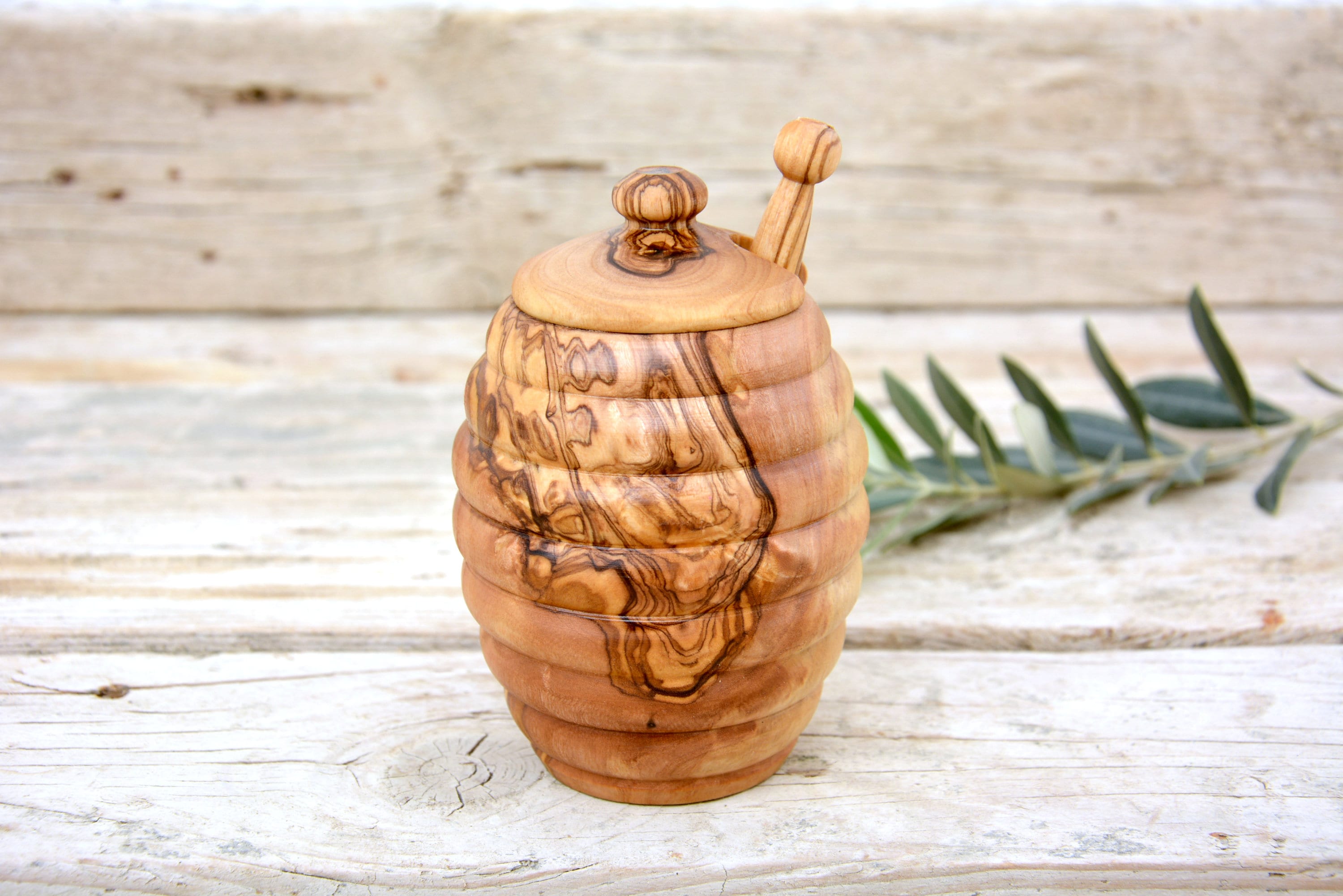 Biene Hive Form Honig Glas Olive Holz Honig Topf Holz Honig | Etsy