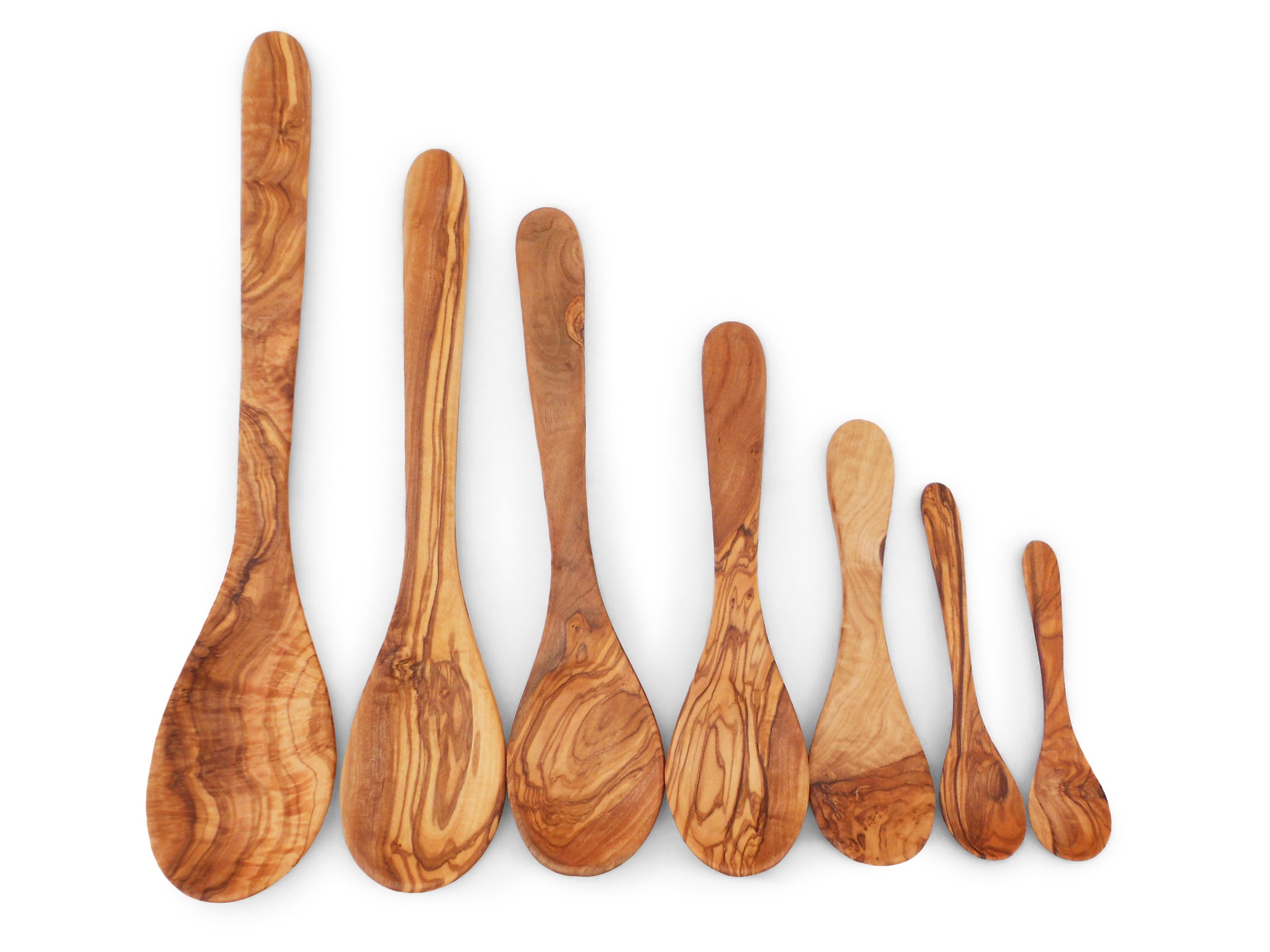 Wooden Spoon Set / Set of 7 Olive Wood Spoons / Kitchen Etsy