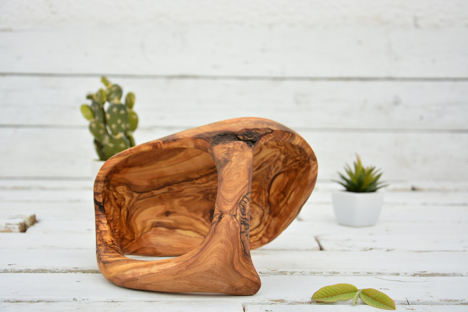 Olive Wood Fruit Bowl Basket With Handle 9 X 5.5 X 8 Inches / Etsy
