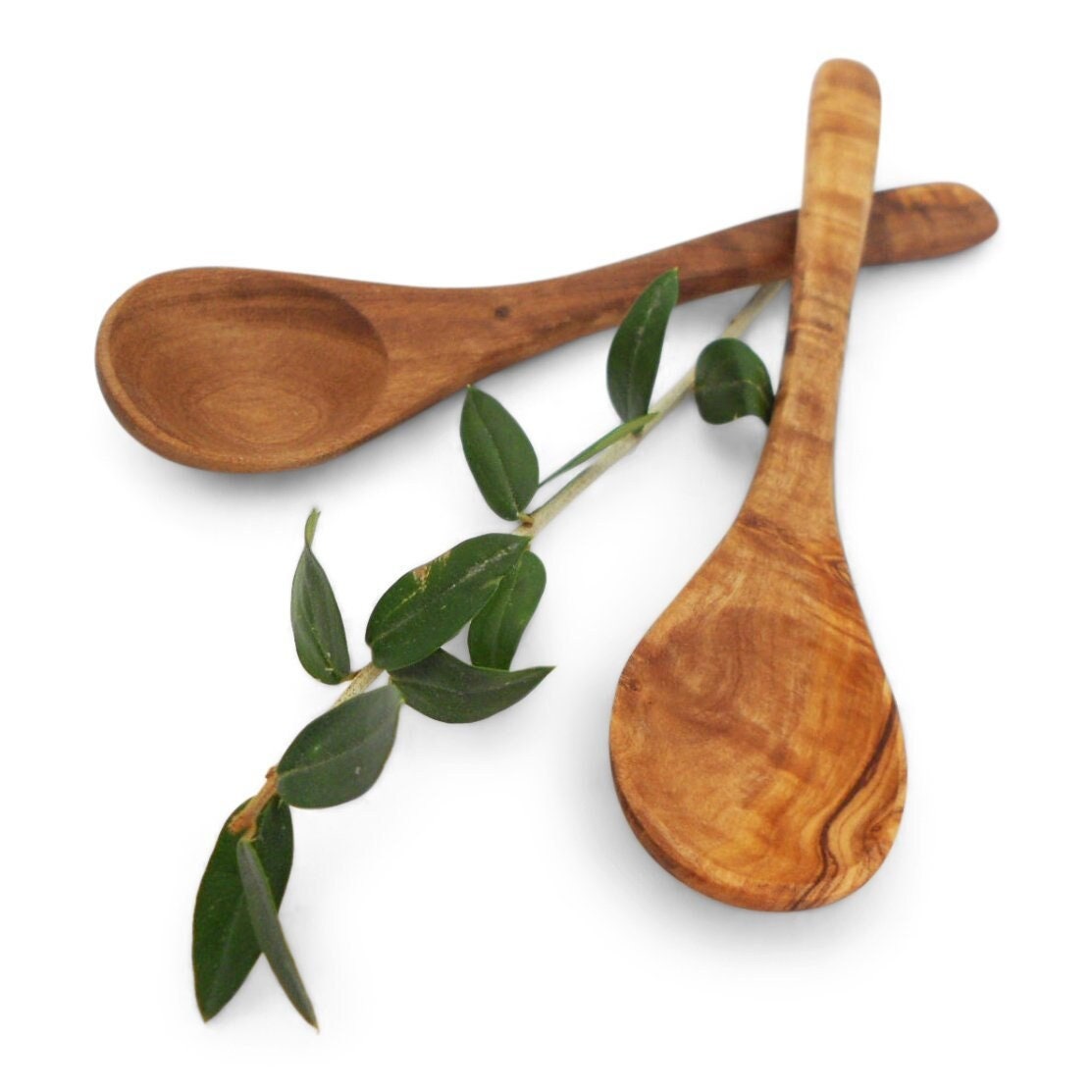 4 Cuillères à Confiture En Bois D'Olivier Naturel - Parfaites Pour Café Et Petit Déjeuner