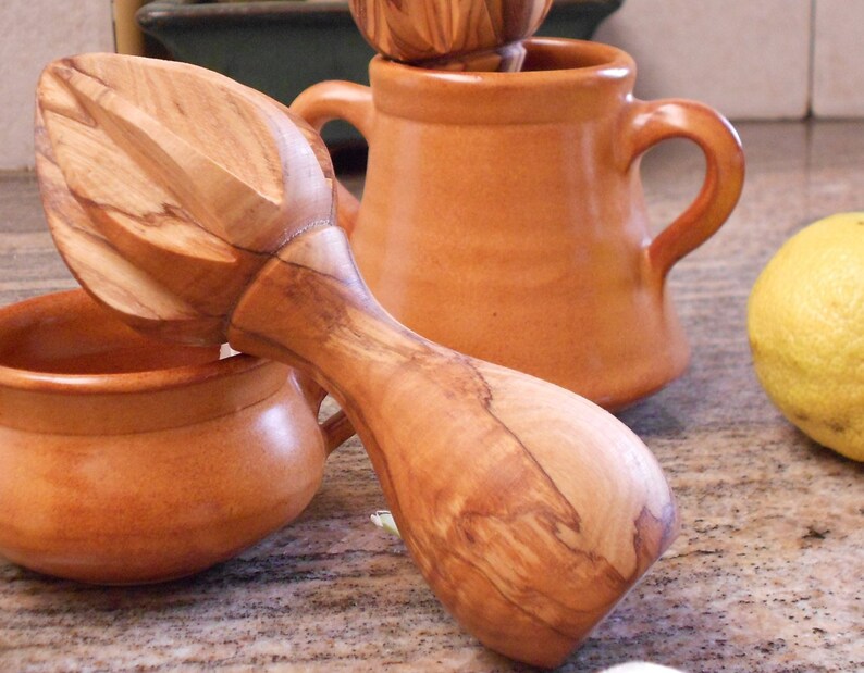 Olive Wood Lemon Juicer / Citrus Reamer Press / Wooden Lemon Etsy