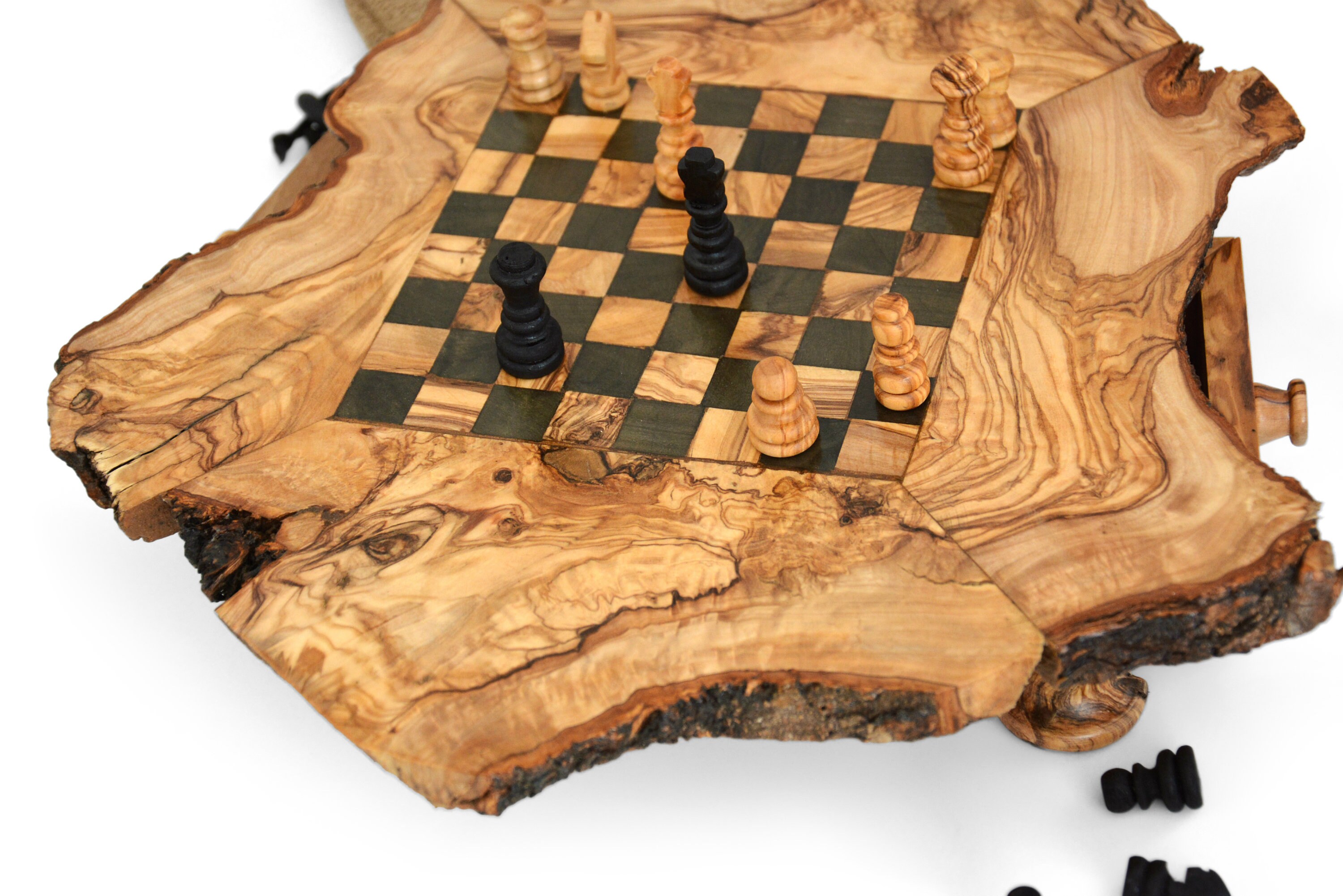 Unique Chess Set Rustic Chess Set Board Natural Edge Chess Etsy Australia