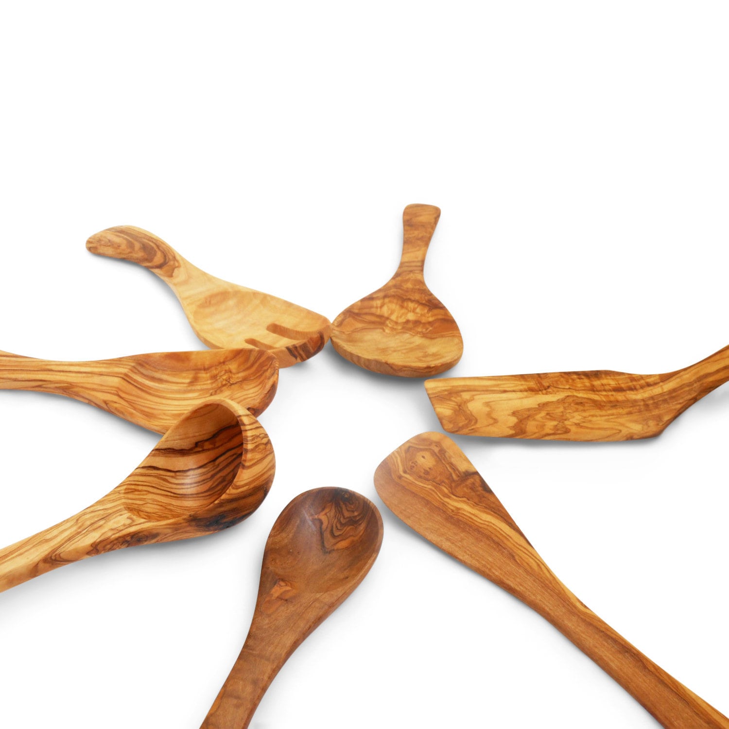 Olive Wood Utensils 1 Ladle 1 Spatula 1 Tart Spatula 1 Etsy