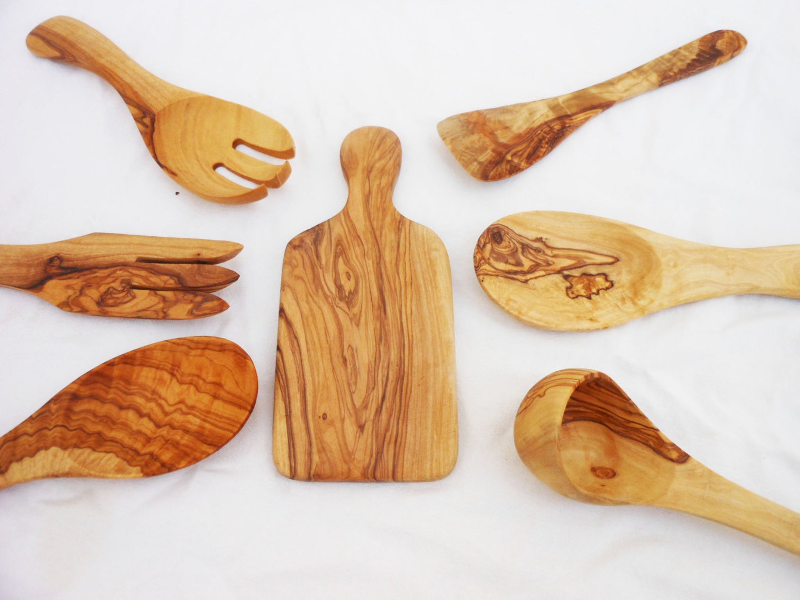 Olive Wood Utensil Set Kitchen Tools 1 Ladle 1 Spatula 2 Etsy
