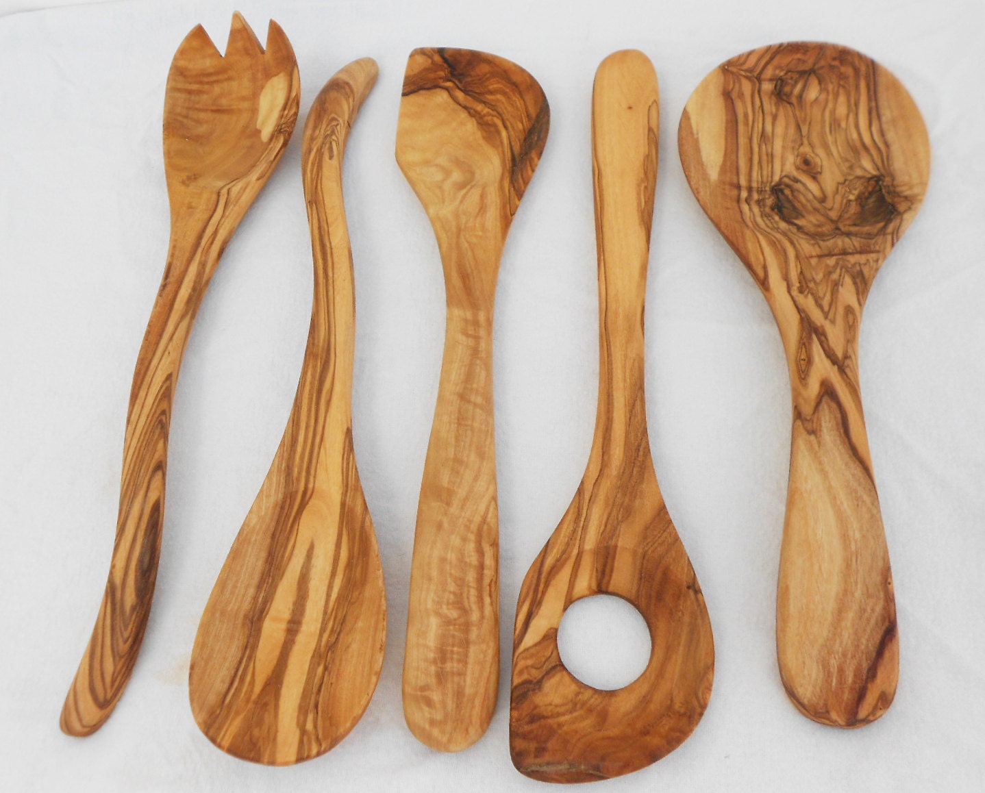 Wooden Kitchen Utensil Set Olive Wood Cooking Utensils Set Etsy