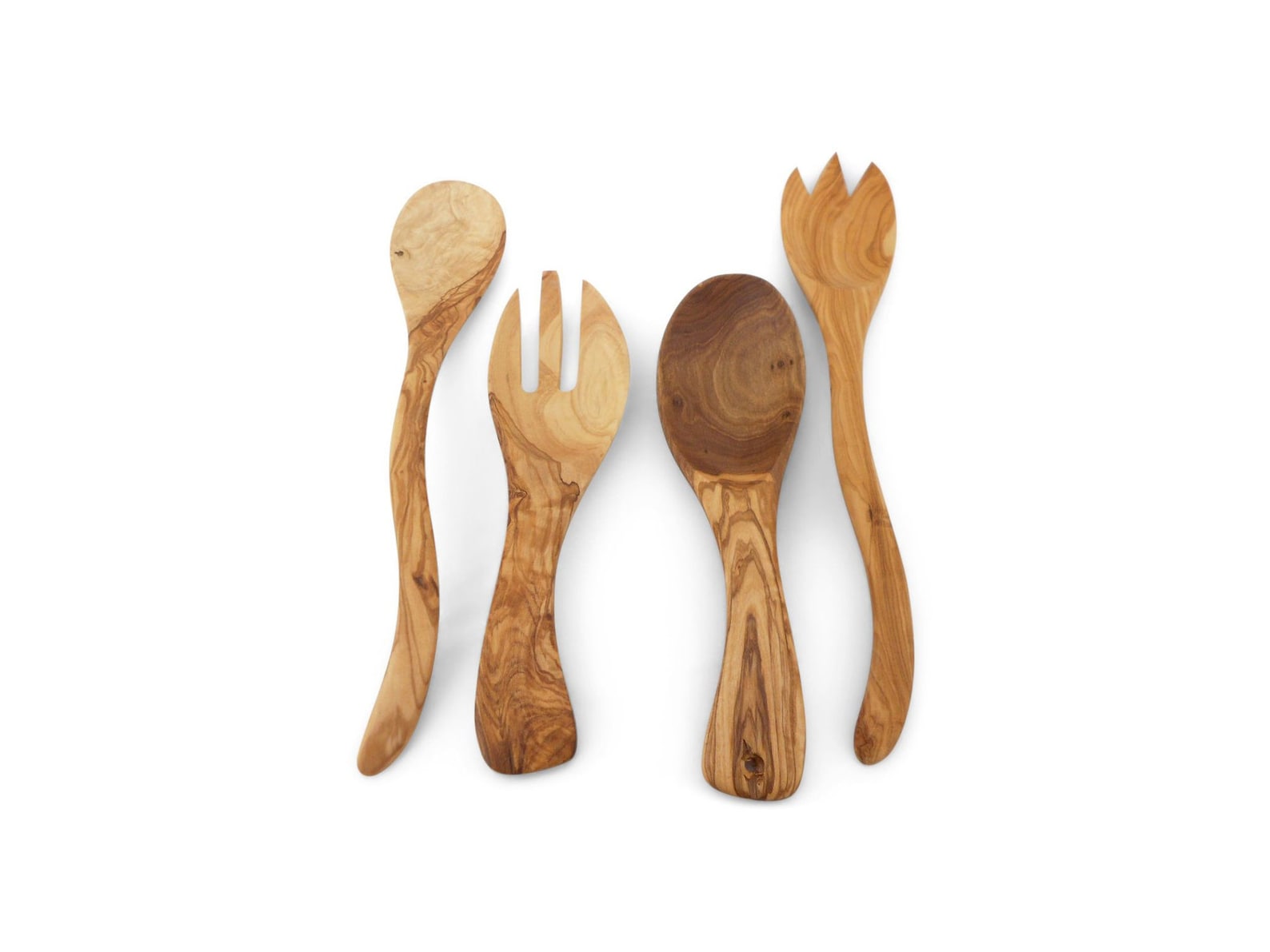 Olive Wood Kitchen Utensil Set 1 Ladle 2 Salad Servers 2 Etsy