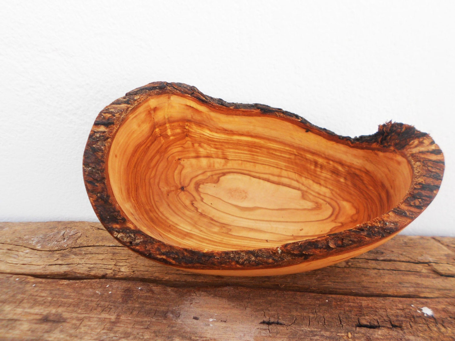 Hand Carved Wooden Rustic Bowl / Olive Wood Handcrafted Etsy