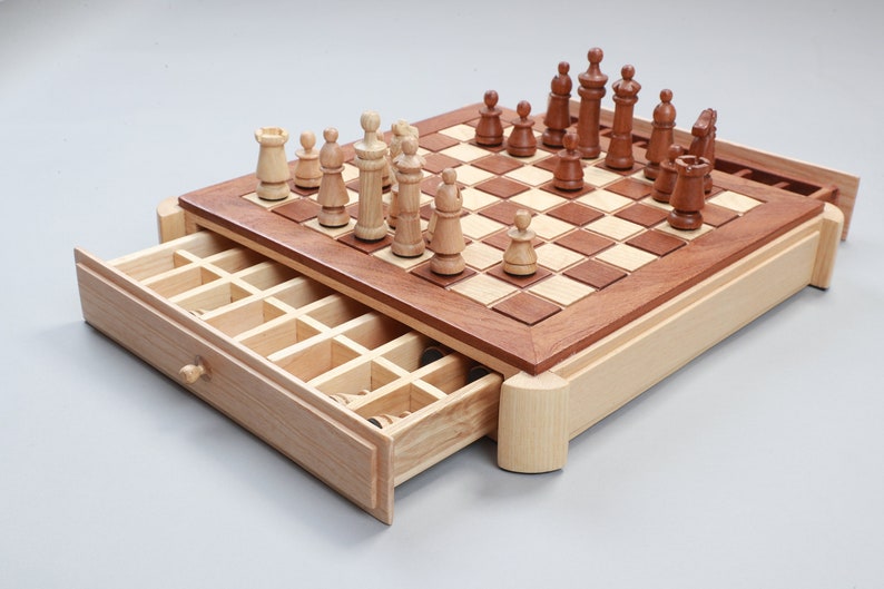 Premium Chess Board, Luxury Unique Wood Chess Set, mahogany ash solid wood Chess Set Game, Birthday Gift, Boyfriend Gift, The Queen’s Gambit 