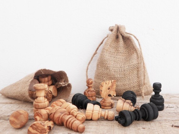 Rustic Chess Board Set Custom Monogrammed Wooden Chess Set image 7