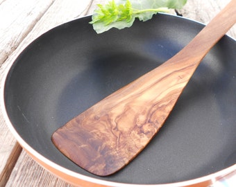 Medium or Large Spatula 10, 12 or 13.5 Inch  / Wooden Cooking Kitchen Sharp Edge Spatula / Cooking Spoon Utensil, Housewarming Gift