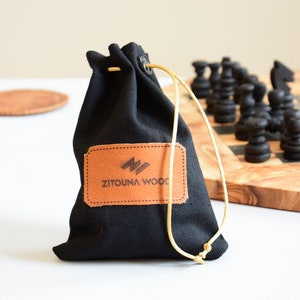 Small Chess Set for Kids, Rustic Chess Board, Natural edge chess board, Children's Chess Game, Gift Under 100 image 7