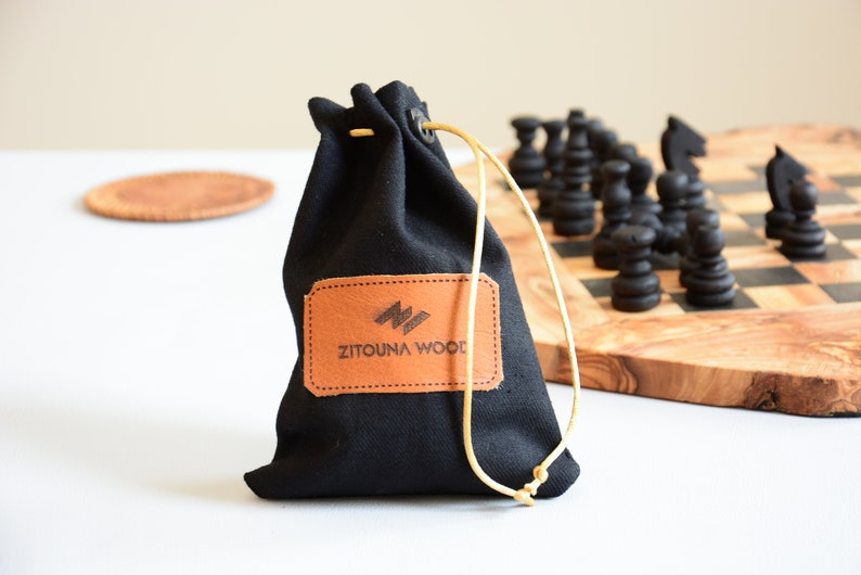 Small Chess Set for Kids, Rustic Chess Board, Natural edge chess board, Children's Chess Game, Gift Under 100 image 7