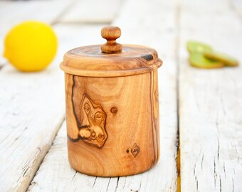 Spice Box Container Canister Bowl, Salt, Sugar, Pepper, Coffee, Tea Box, Olive Wood boxes, Wedding gift
