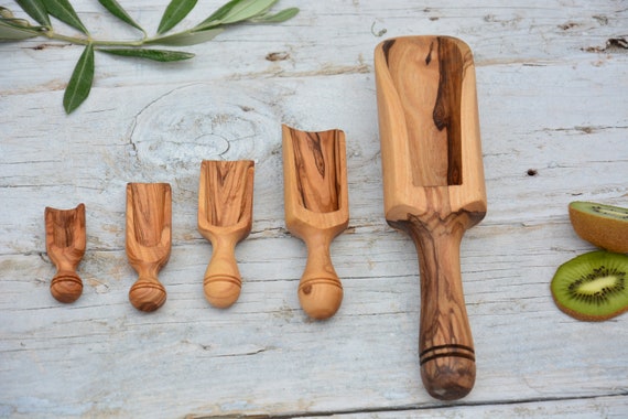 Tiny Wooden Spoon Measuring Spices Salt Herbs Personalized Gift for Bakers,  Small Wooden Scoop for Coffee and Tea, Rustic Miniature Decor 