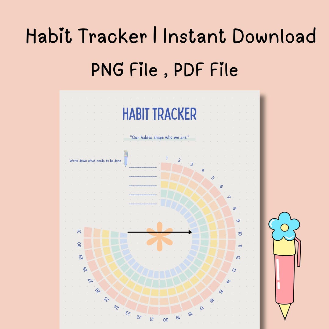 Minimalist Habit Tracker | Printable Planner Insert (PDF) - Etsy
