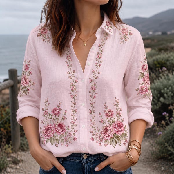 Floral Button up Shirt - Etsy