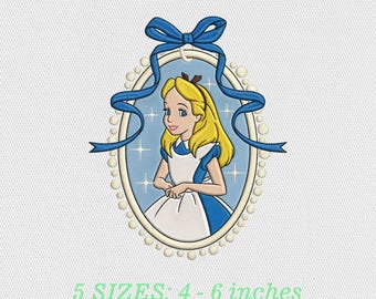 Alice in Birthday Embroidery Pattern, Delightful Cartoon Design Digital Download DST PES